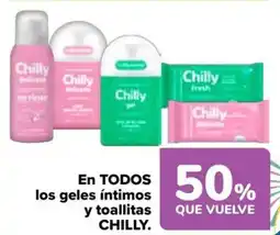 Carrefour CHILLY En todos los geles íntimos y toallitas oferta