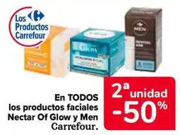 Carrefour En todos los productos faciales nectar of glow y men carrefour. oferta