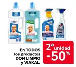 Carrefour DON LIMPIO y VIAKAL En todos los productos oferta