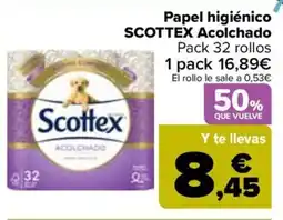 Carrefour SCOTTEX Papel higiénico Acolchado oferta