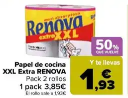 Carrefour RENOVA Papel de cocina XXL Extra oferta