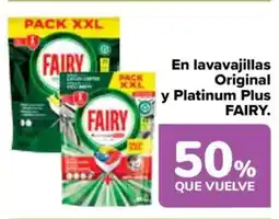 Carrefour FAIRY En lavavajillas Original y Platinum Plus oferta
