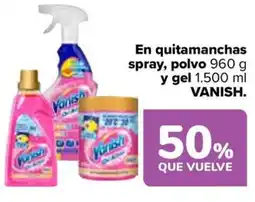 Carrefour VANISH En quitamanchas spray, polv y gel oferta
