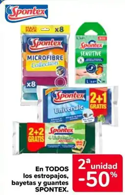 Carrefour SPONTEX En todos los estropajos bayetas y guantes oferta