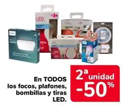 Carrefour En todos los focos, plafones, bombillas y tiras led. oferta