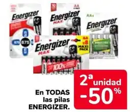 Carrefour ENERGIZER En todas las pilas oferta