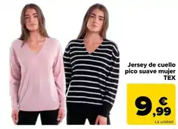 Carrefour TEX Jersey de cuello pico suave mujer oferta