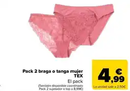 Carrefour TEX Pack 2 braga o tanga mujer oferta