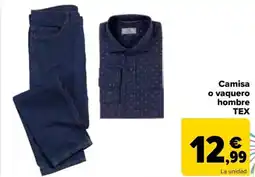Carrefour TEX Camisa o vaquero hombre oferta