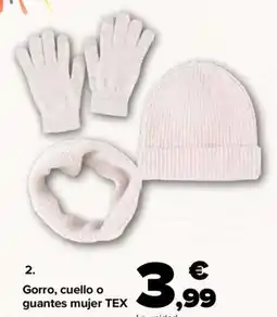 Carrefour TEX Gorro, cuello o guantes mujer oferta