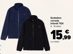 Carrefour TEX Sudadera cerrada infantil oferta