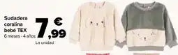 Carrefour TEX Sudadera coralina bebé oferta