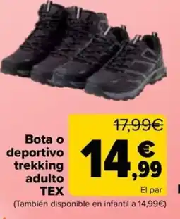 Carrefour TEX Bota o deportivo trekking adulto oferta