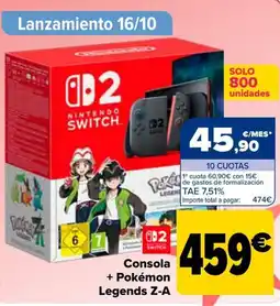 Carrefour NINTENDO SWITCH Consola + Pokémon Legends Z-A oferta