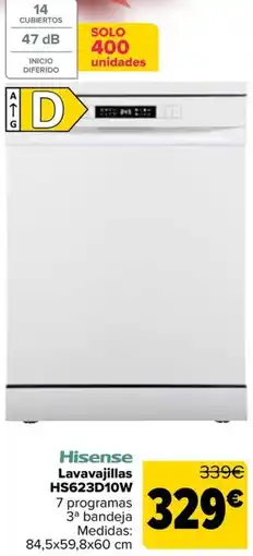 Carrefour HISENSE Lavavajillas HS623D10W oferta