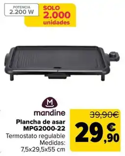 Carrefour MANDINE Plancha de asar MPG2000-22 oferta