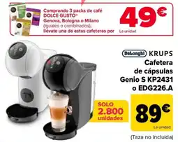Carrefour KRUPS Cafetera de cápsulas Genio S KP2431 o EDG226.A oferta