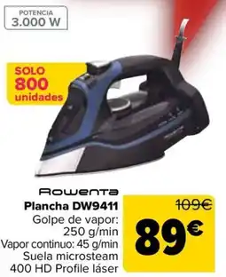 Carrefour ROWENTA Plancha DW9411 oferta
