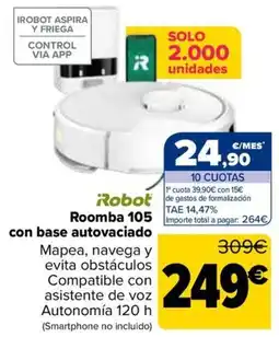 Carrefour ROBOT Roomba 105 con base autovaciado oferta