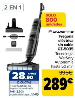Carrefour ROWENTA Fregona eléctrica sin cable GZ-5035 oferta