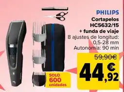 Carrefour PHILIPS Cortapelos HC5632/15 + funda de viaje oferta