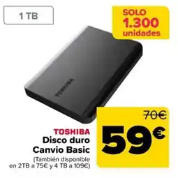 Carrefour TOSHIBA Disco duro Canvio Basic oferta