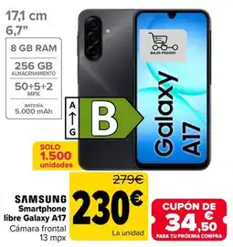 Carrefour SAMSUNG Smartphone libre Galaxy A17 oferta