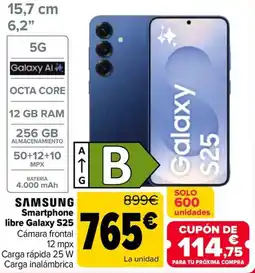 Carrefour SAMSUNG Smartphone libre Galaxy S25 oferta