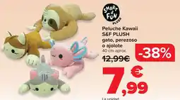 Carrefour Peluche Kawaii S&F PLUSH gato, perezoso o ajolote oferta