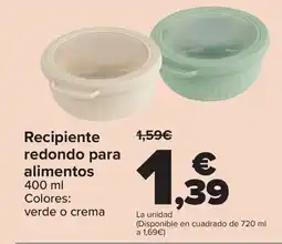 Carrefour Recipiente redondo para alimentos oferta