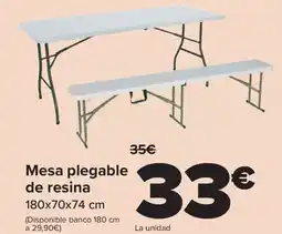 Carrefour Mesa plegable de resina 180x70x74 cm oferta
