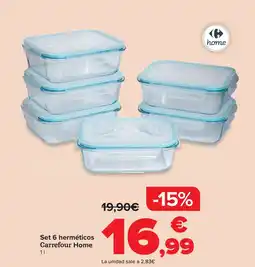 Carrefour Set 6 herméticos Carrefour Home oferta