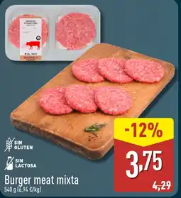 ALDI Burger meat mixta oferta