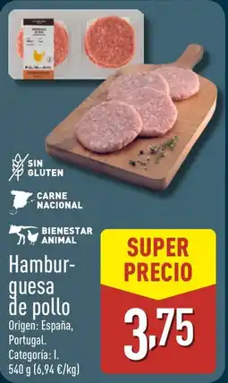 ALDI Hambur- guesa de pollo oferta