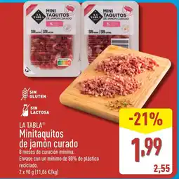 ALDI LA TABLA Minitaquitos de jamón curado oferta