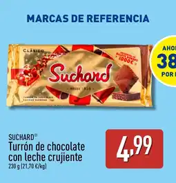 ALDI SUCHARD Turrón de chocolate con leche crujiente oferta