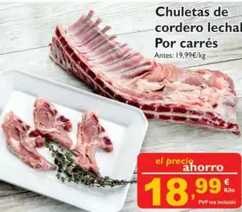 Cash Ecofamilia Chuletas de Cordero Lecha Por Carrés oferta