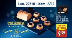 ALDI SPECIAL Bloque de foie- gras de pato con un 30% de trozos oferta