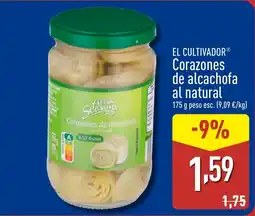 ALDI EL CULTIVADOR Corazones de alcachofa al natural oferta