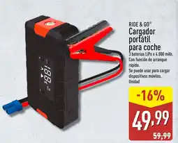 ALDI RIDE & GO Cargador portátil para coche oferta