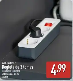 ALDI WORKZONE Regleta de 3 tomas oferta