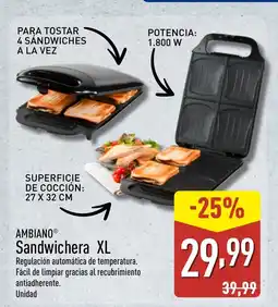 ALDI AMBIANO Sandwichera XL oferta
