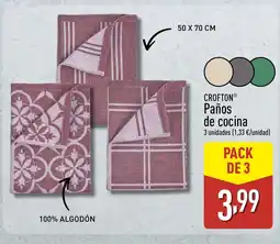 ALDI CROFTON Paños de cocina oferta