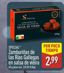 ALDI SPECIAL Zamburiñas de las Rías Gallegas en salsa de vieira oferta