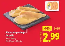 Lidl Filetes de pechuga de pollo oferta