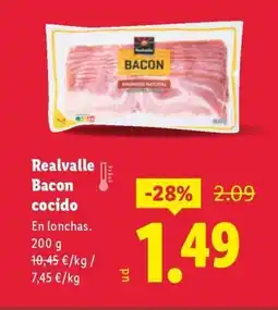 Lidl REALVALLE Bacon cocido oferta