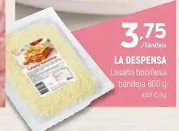 Coviran LA DESPENSA Lasaña boloñesa bandeja oferta