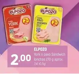 Coviran ELPOZO York o pavo Sándwich lonchas oferta