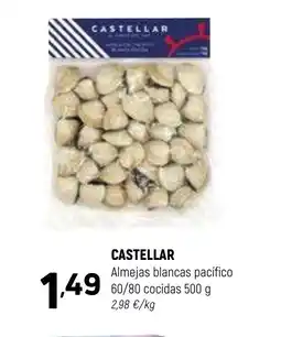 Coviran CASTELLAR Almejas blancas pacífico 60/80 cocidas oferta