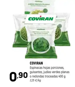 Coviran COVIRAN Espinacas hojas porciones, guisantes, judías verdes planas o redondas troceadas oferta